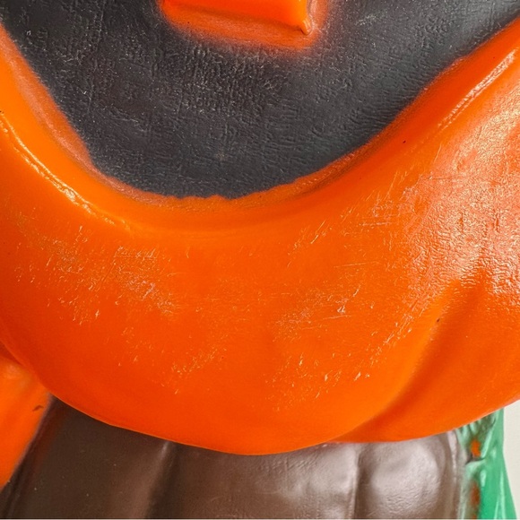 Vintage Halloween Blow Mold Pumpkin Jack o'lantern Tree, Plastic Lawn Yard Decor - Picture 7 of 16